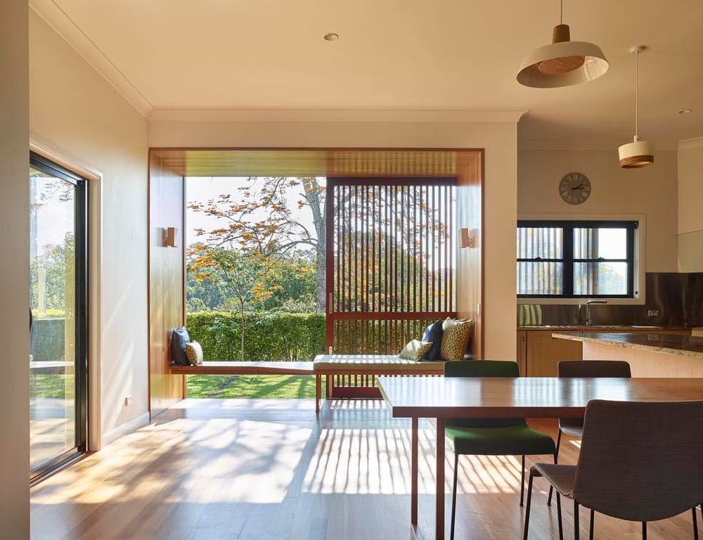 Dining space at Chapel Hill House, built by Brisbane custom home builders Bluebird Design & Build
